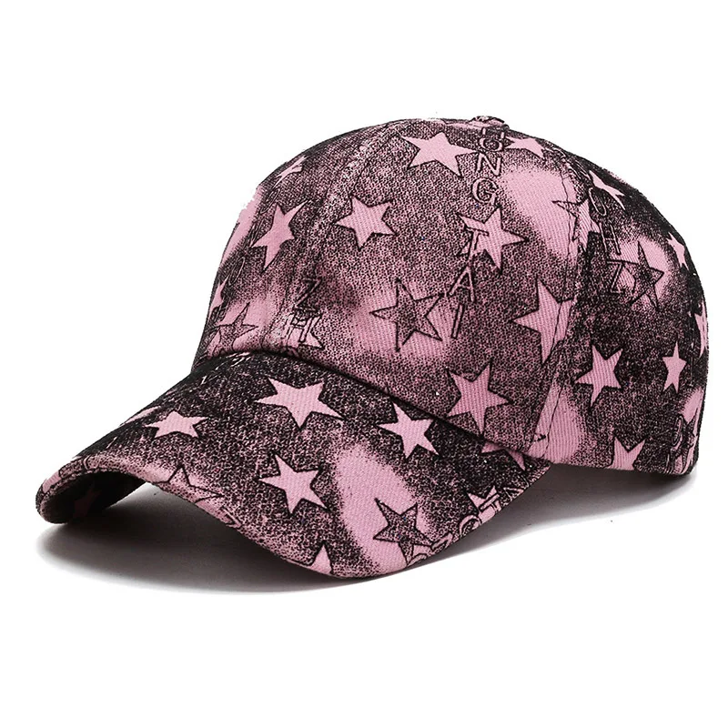 Factory Direct sales 2024 new star spray flower baseball cap classic cool style can be customized LOGO