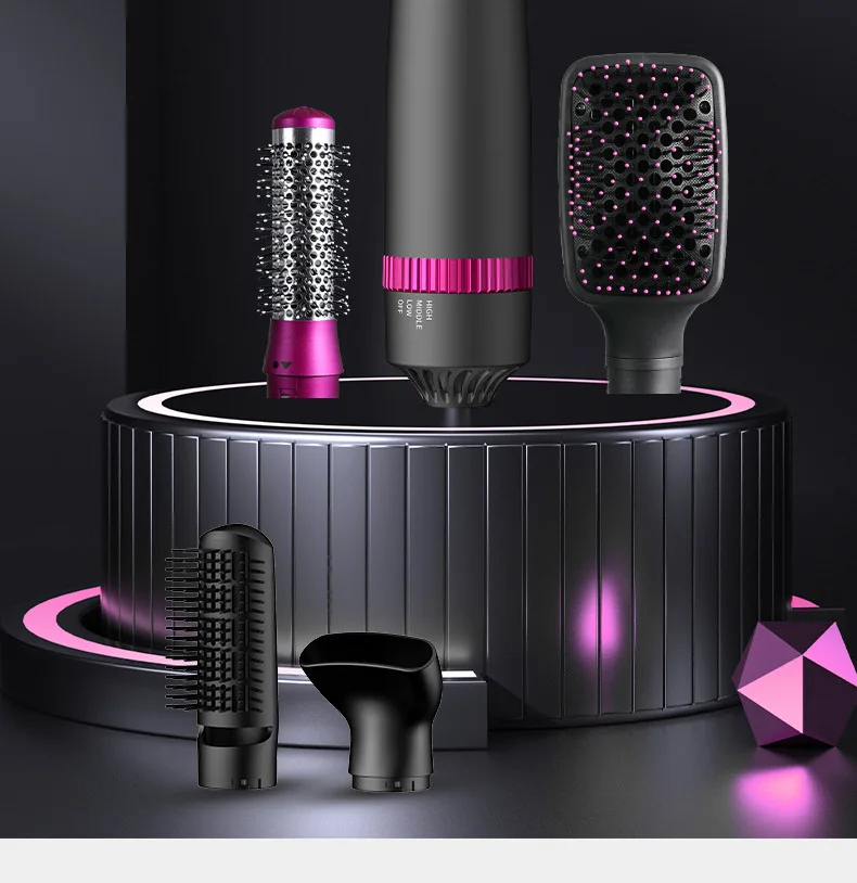 Homefish Multi Hair Styler Blow Dryer 5 In 1 Hair Dryer Brush With Auto-wrap Curlers Straightening Volumizing