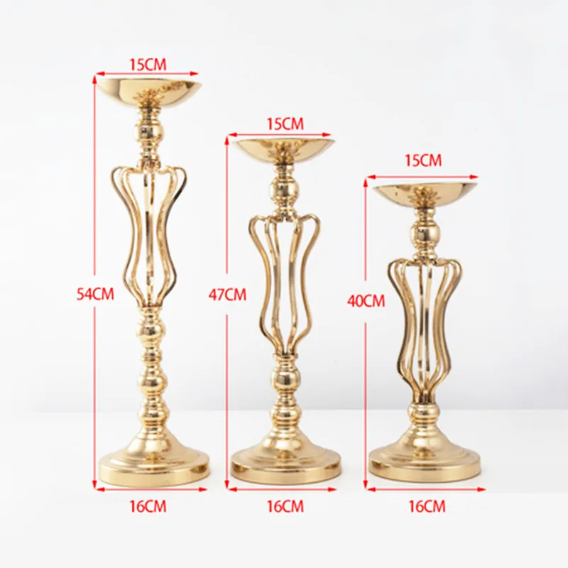 Creative Candlestick Table Flower Set European Gold Small Waist Electroplated Roadway Decoration