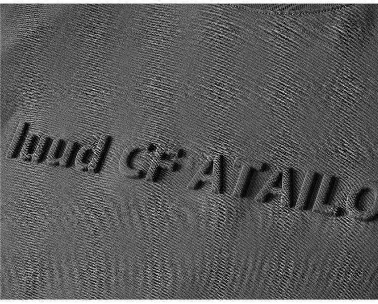 Wholesale 100% Cotton Embossed Solid Color T-shirt Custom Logo Embossed Adult Short Sleeve T shirt