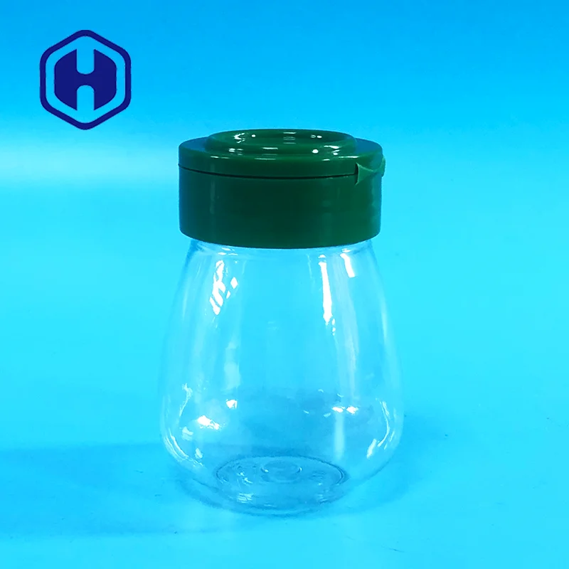 airtight packaging flip top cap screw fancy bulk PET decorative empty seal unique wholesale plastic spice jars