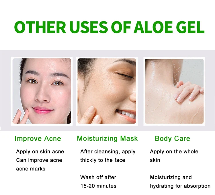 2024 Customized 100% Pure Organic Aloe Vera Gel Non-Sticky Natural Skin Care for Face Private Label