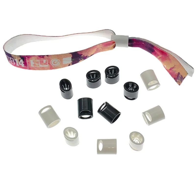 Factory Hot Sales Ribbon Bracelet One Way Slide Wristband Lock Wrist Band Closure for Music Festival Party