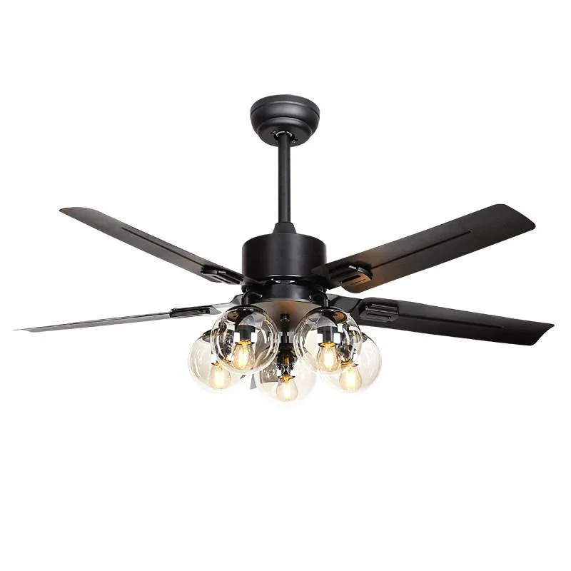 New Design Ceiling Fan Intelligently Dining Room Antique Industrial Fan For Restaurant Controlled 5-Blade Cooling Air