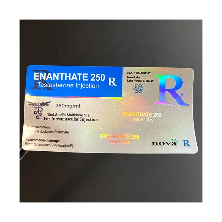 Vial label and box 56 - High quality NOVA hologram foil 10ml injection label vials label anabolic steroides for sale