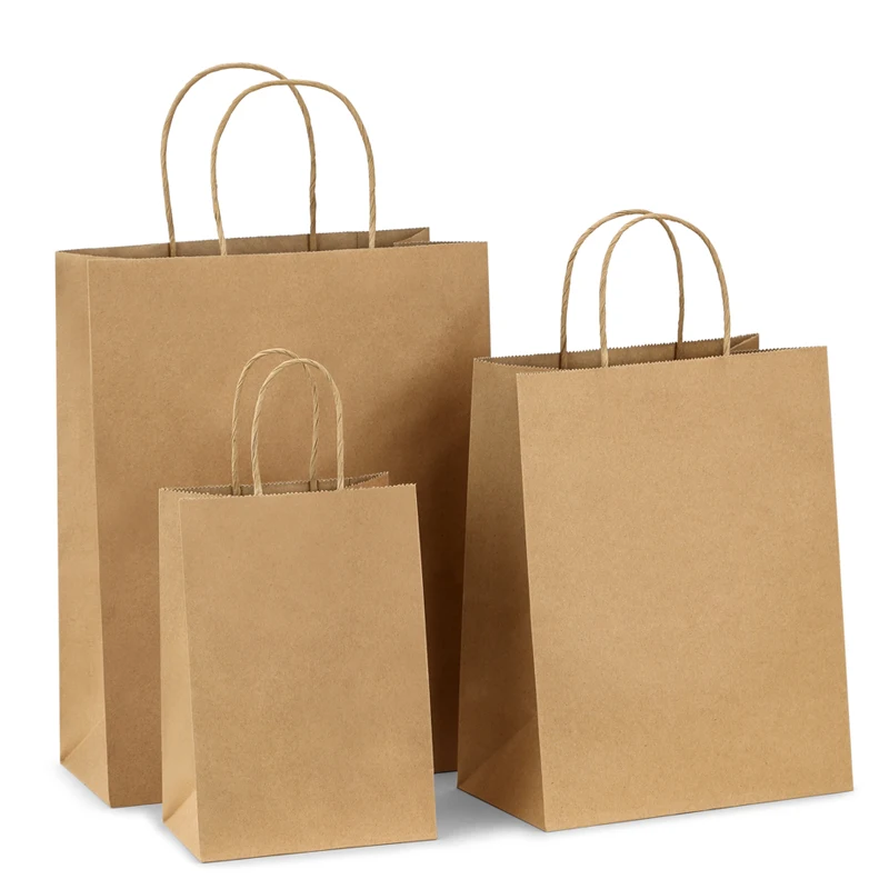 bolsas kraf personalizadas custom logo printed xl paper bags for restaurant