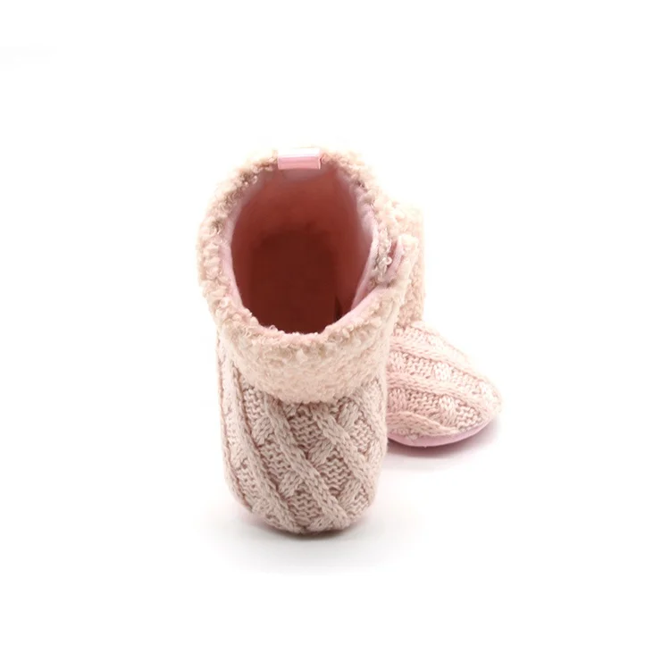 Newborn baby girls lamb wool snow boots