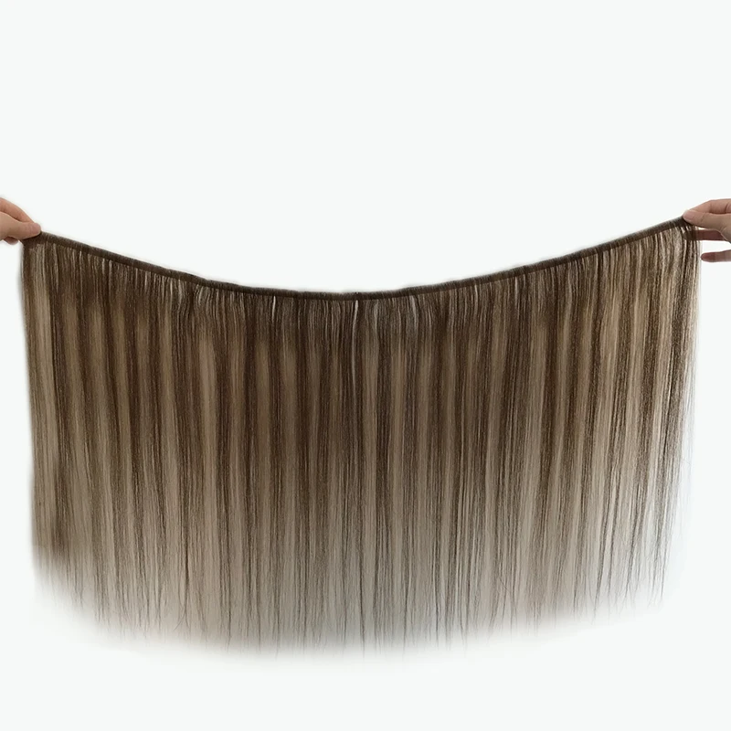 100% European Human Hair Invisible Tape In Hair Extensions Genius Weft With Glue Long Tape In Wholesale Double Drawn