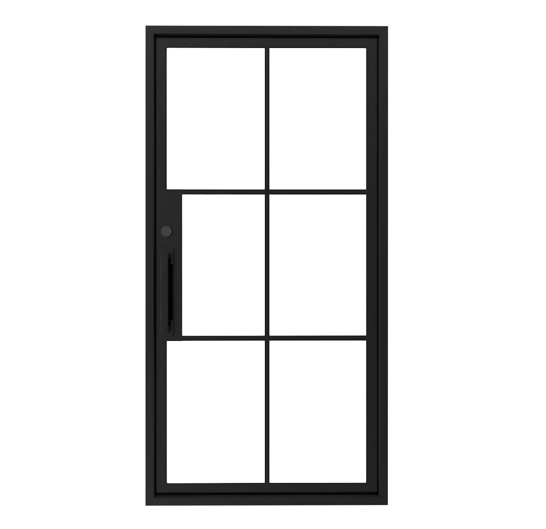 Hotian Lowest price Top Manufacturer simple iron grill window door loft door grill design double door steel casement window