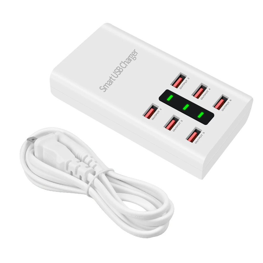 5v -6A usb phone charger 6 port multi usb charger Travel Wall Charger for phone