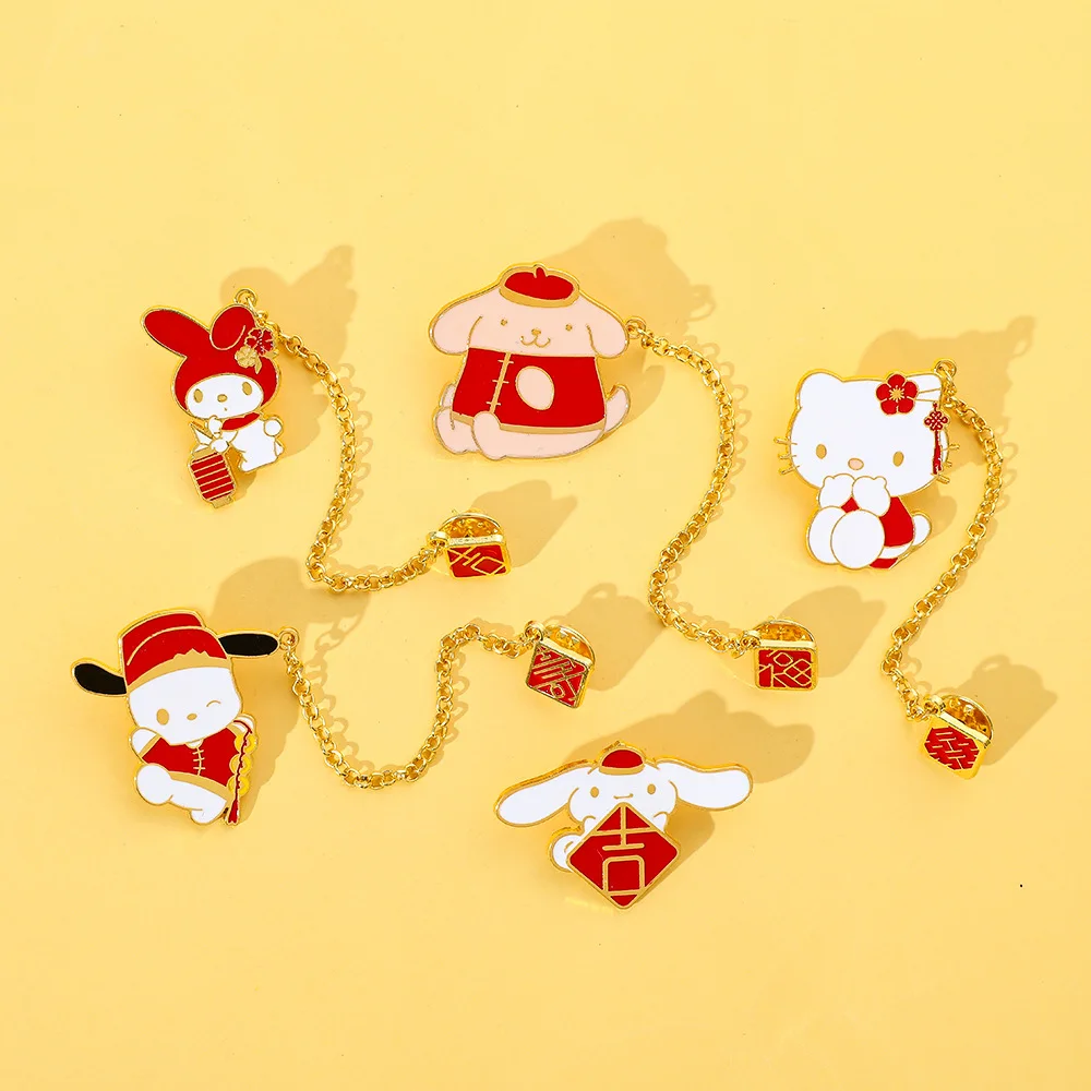 New Year Style Creative Melody Badge Cute  Cartoon Kitty Metal Enamel Pins Clothes Backpack Decoration Gift Craft