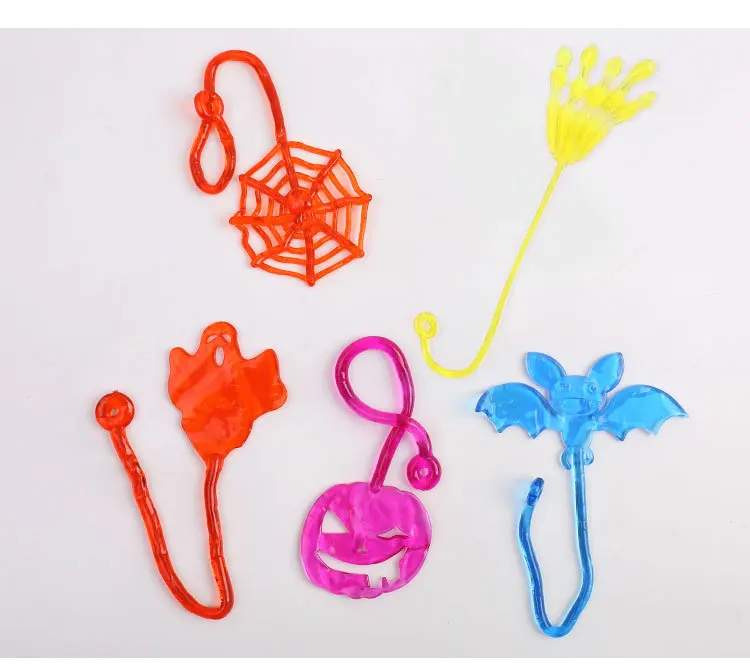 Novelty Decompression Toy Elastic Palm Spider Web Pumpkin Ghost Halloween Creative Trick Wall Climbing Sticky Telescopic Toy