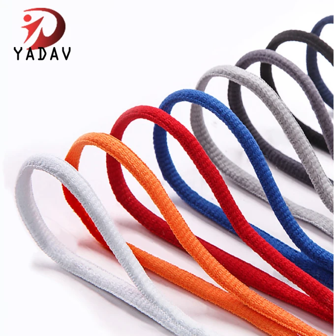 Fashion Multi-Color Polyester Oval Half Round Shoelaces With Plastic Metal Aglets Custom Shoe Lace