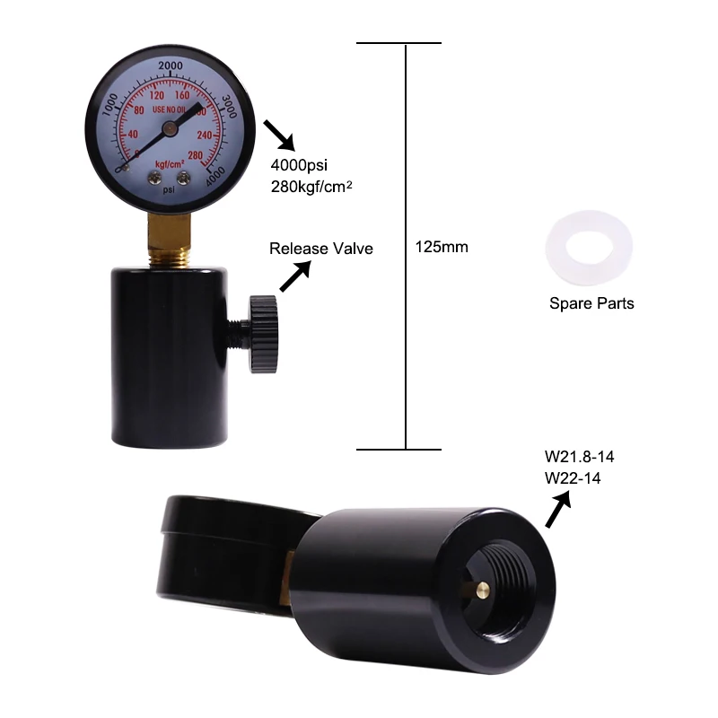 Pressure Tester Compatible With W21.8-14, W22-14 For Paintball Diving Air