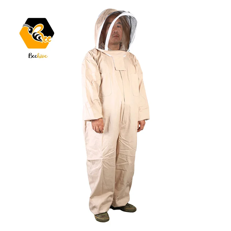 Factory Supplies Pure Cotton Coverall hooded Beekeeping Suit Protection Clothing Ventilated Fencing Veil Bee Suit Jacket