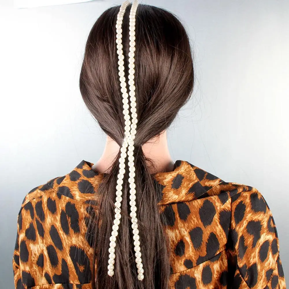 Imitation pearl headdress beaded hair accessories female handmade temperament pearl tassel hair clip