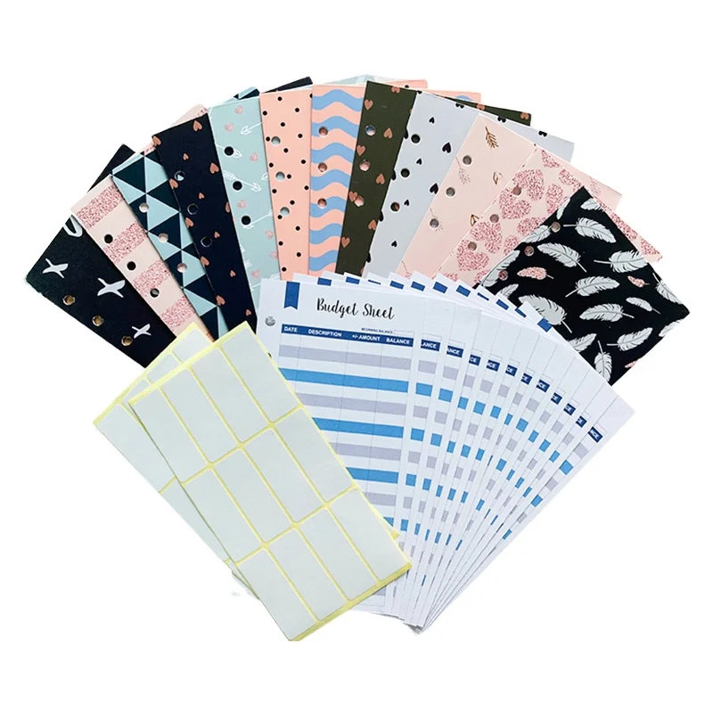 A6 A7 clear labels custom laminated money wallet planner cash budget envelopes for binder system