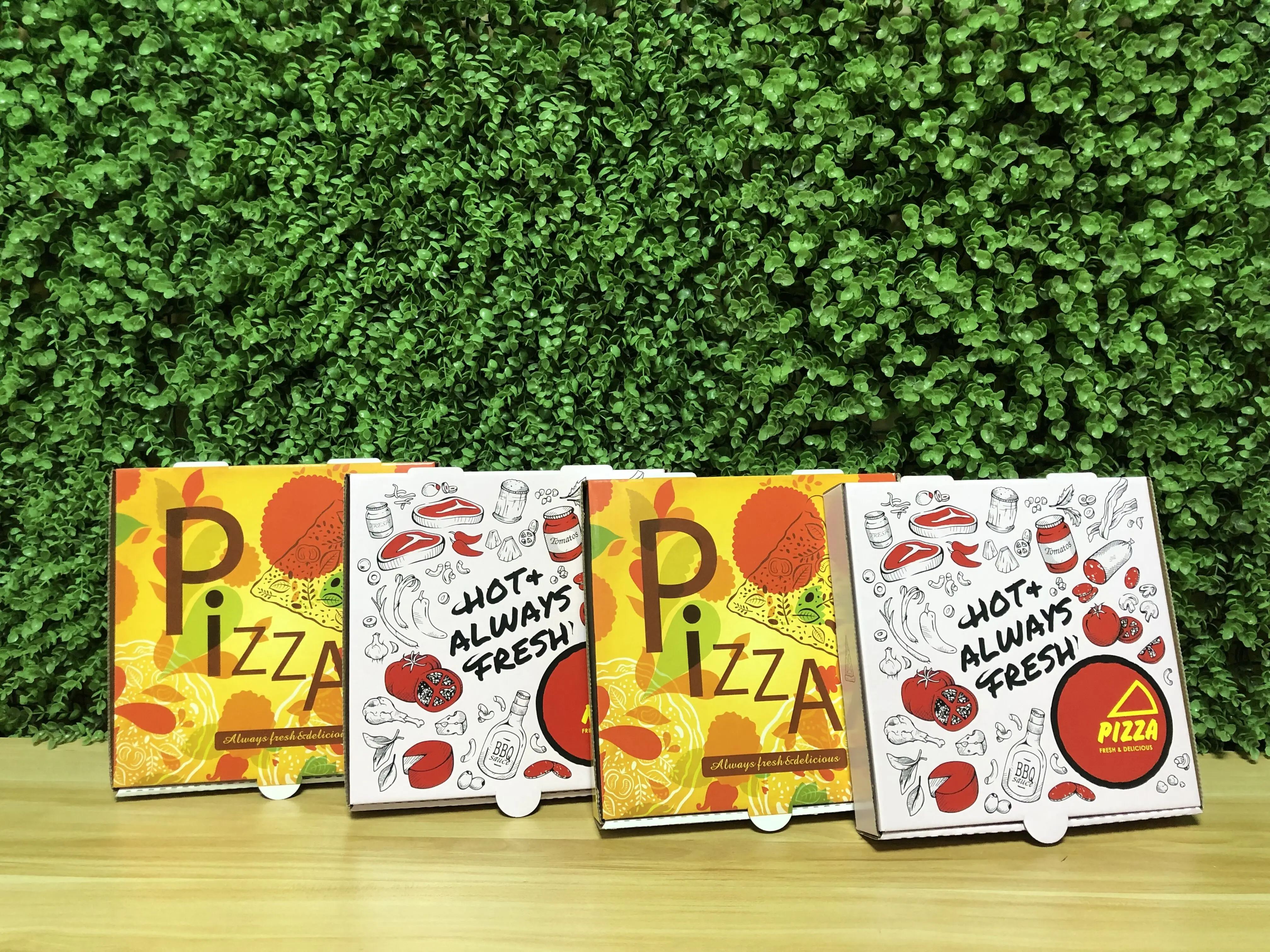 Cheap 10X10 Inches 12Inch 14Inch 16Inch Kraft Corrugated B-Flute Cardboard Brown Red Green Small Pizza Boxes