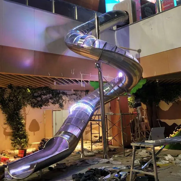 Safety Stainless Steel Slide Shopping Mall Customizable Stainless Steel Slide Indoor Outdoor Playground Equipment for Sale