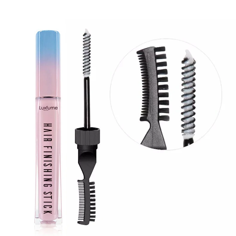 Refreshing Not Greasy Hair Finishing Stick Gel Anti Frizz Hair Flyaway Tamer with Edge Brush for Baby Hair