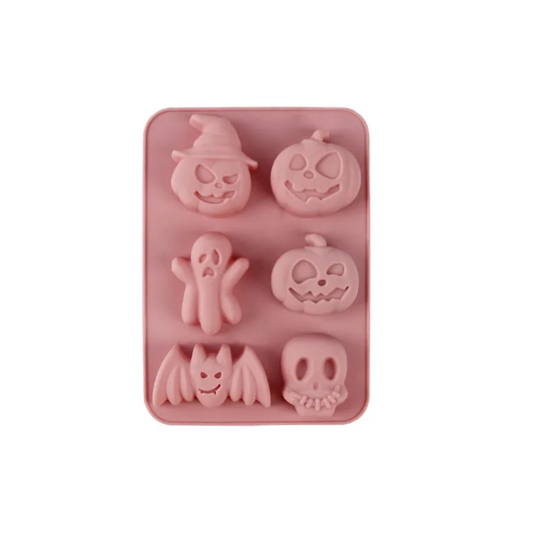 Ghost Festival Pumpkin Chocolate Cookie Cake Mold DIY Baking Tools Six Hole Halloween Silicone Mold