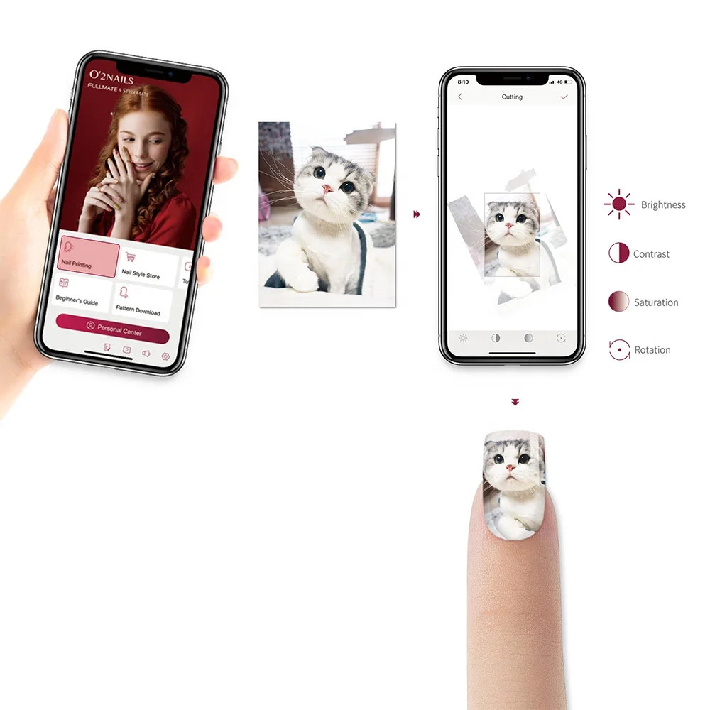 O2nails finger nail printer V11 mobile nail art printing machine with wifi