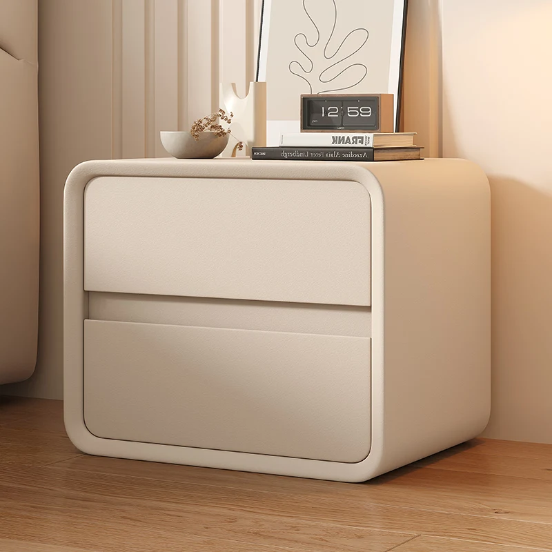 Wireless usb charging and bluetooth playback modern bedside table fingerprint unlocking smart bedside table