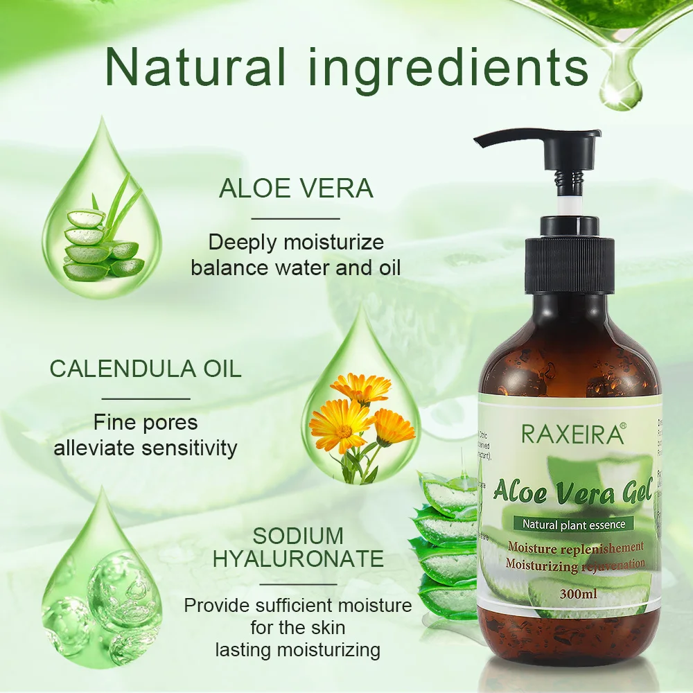 New Wholesale Organic Aloe Vera Gel 100% Pure Plant Natural Moisturizer Soothing Hydrating Skin Care Aloe Vera Gel