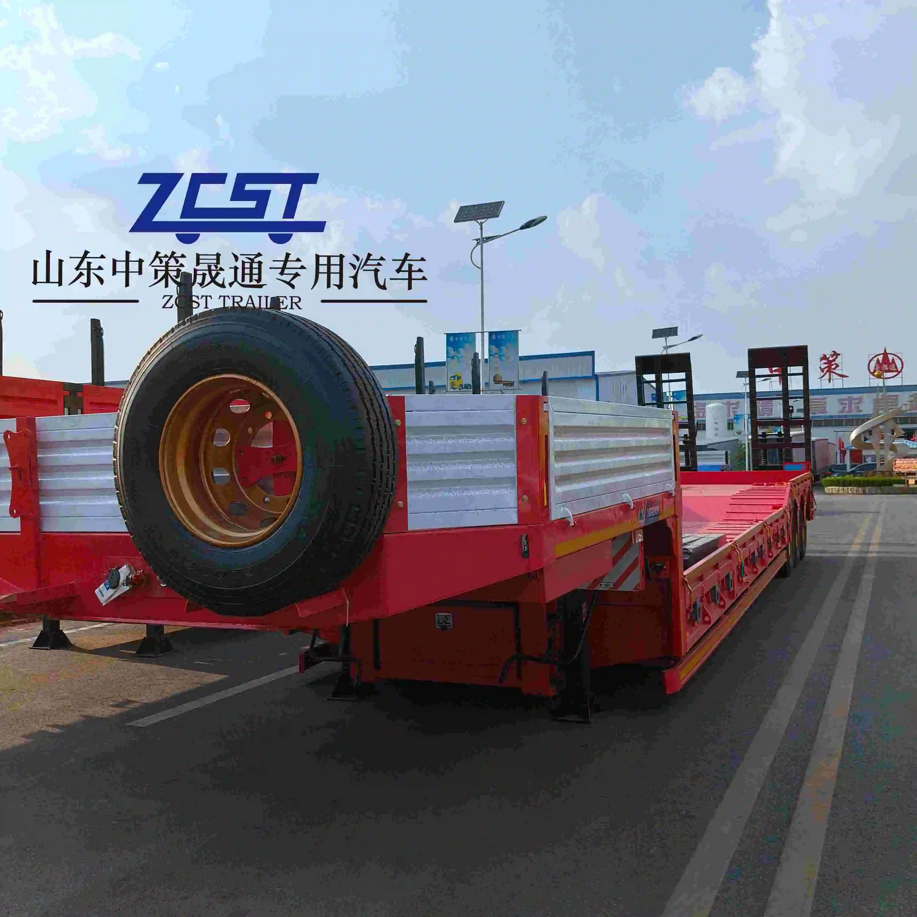 Heavy Duty Construction Lowbed Drop Deck Trailer 40ton 50ton 60ton Low Loader Truck Trailer