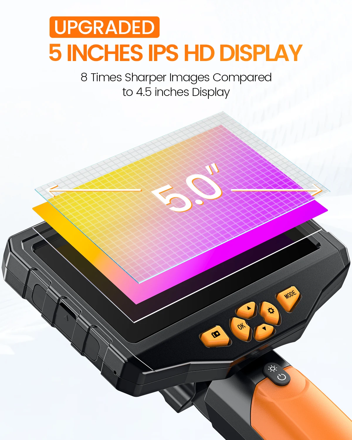 Auto Tools 5 inch screen 2.0 Mega Pixel 3.9mm Camera 3 Meter Probe pipe Borescope Endoscope Inspection Camera