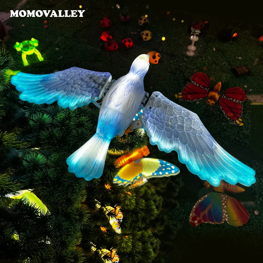 Momovalley new sale 18w 12v 70cm light blue illuminated bird outdoor decorations garden light christmas decoration