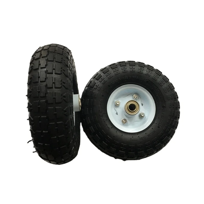 Good quality USA market 3.50-4 air wheel with white powder coated steel rim
