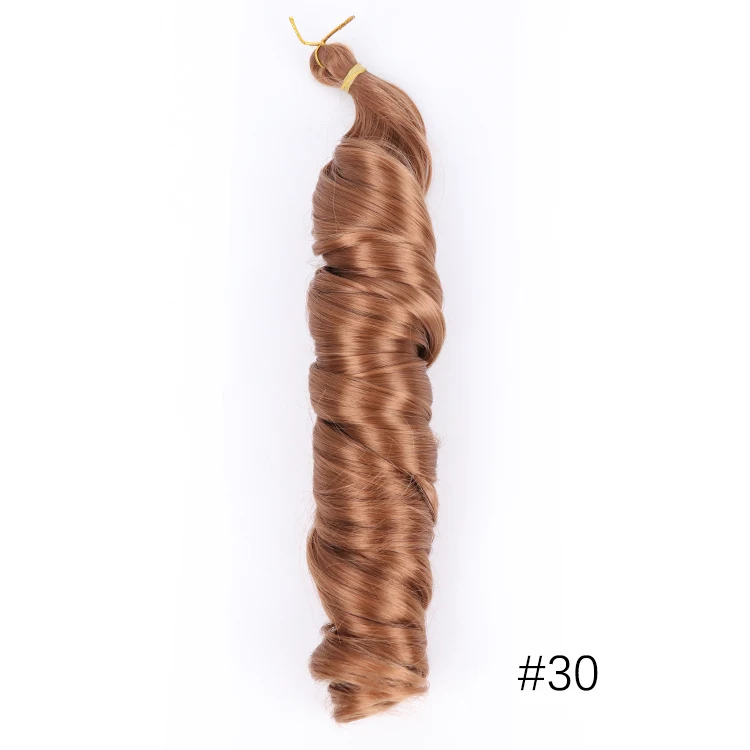 Julianna 150G French Curl Silky Extensions Bundles Loose Wavy Curls Ombre Synthetic Hair Loose Wave Curly Braiding Hair