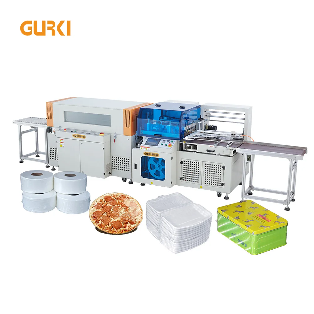 Pizza Box Auto Shrink Wrap Packaging Machinery Confectionery Cosmetic Dvd Box Shrink Wrap Tunnel Packing Machine