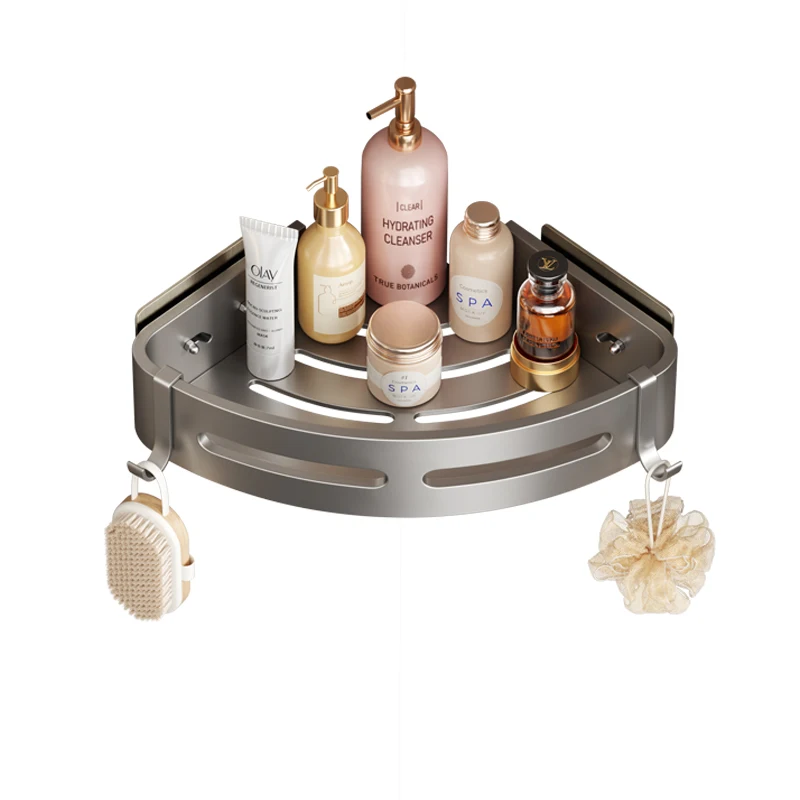 Space Aluminum Bathroom Frame Shower Storage Rack Towel And Soap Rack Bathroom Corner Shelf Rack