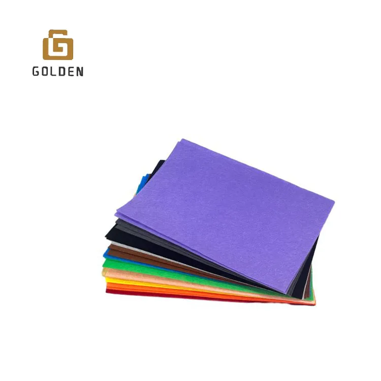 Golden 100% Cotton Wool Mixed Black Thick Felt Fabric For Sale Punch Needle Pillow Black 1.5mm For Craft Needle Punched Felt