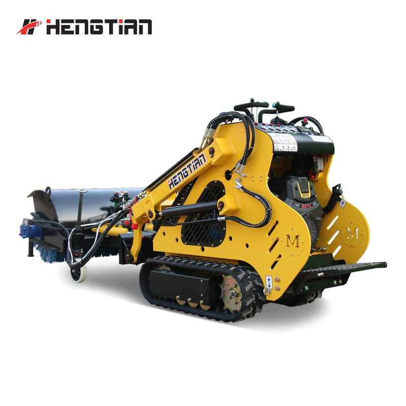 kehrmaschine track hoe mini road sweeper for ditching pilot rc  steering mounted control grader skid steer