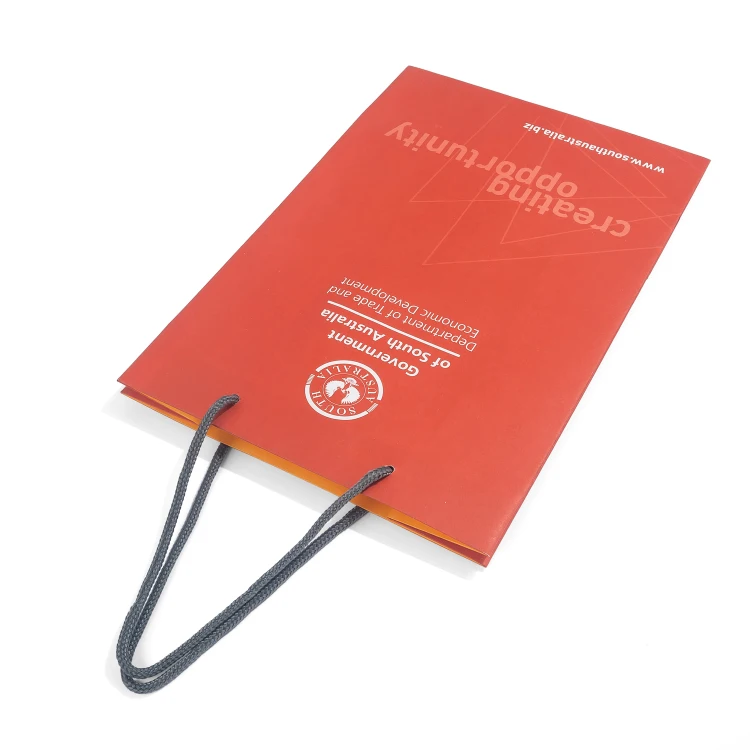 Biodegradable Bags Paper Custom Luxury Red Paper Bags For Jewelry With Handle