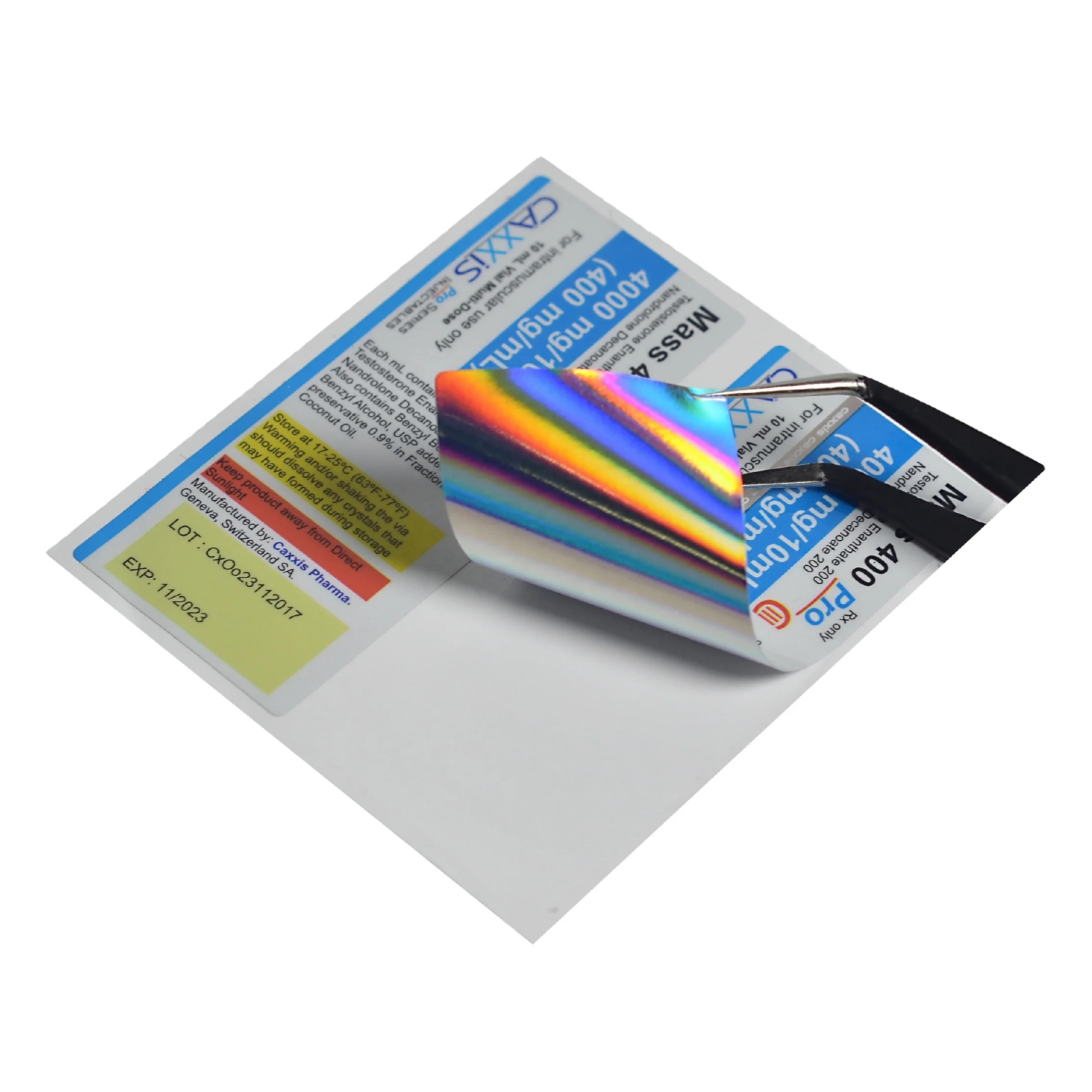Custom Brand 10Ml Hologram Medical Vial Labels For Steroid