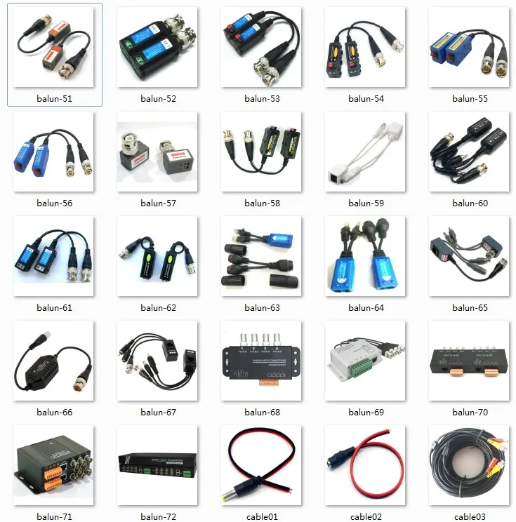 Power/Video/Audio 1CH Passive Video Balun BNC to RJ45 Balun