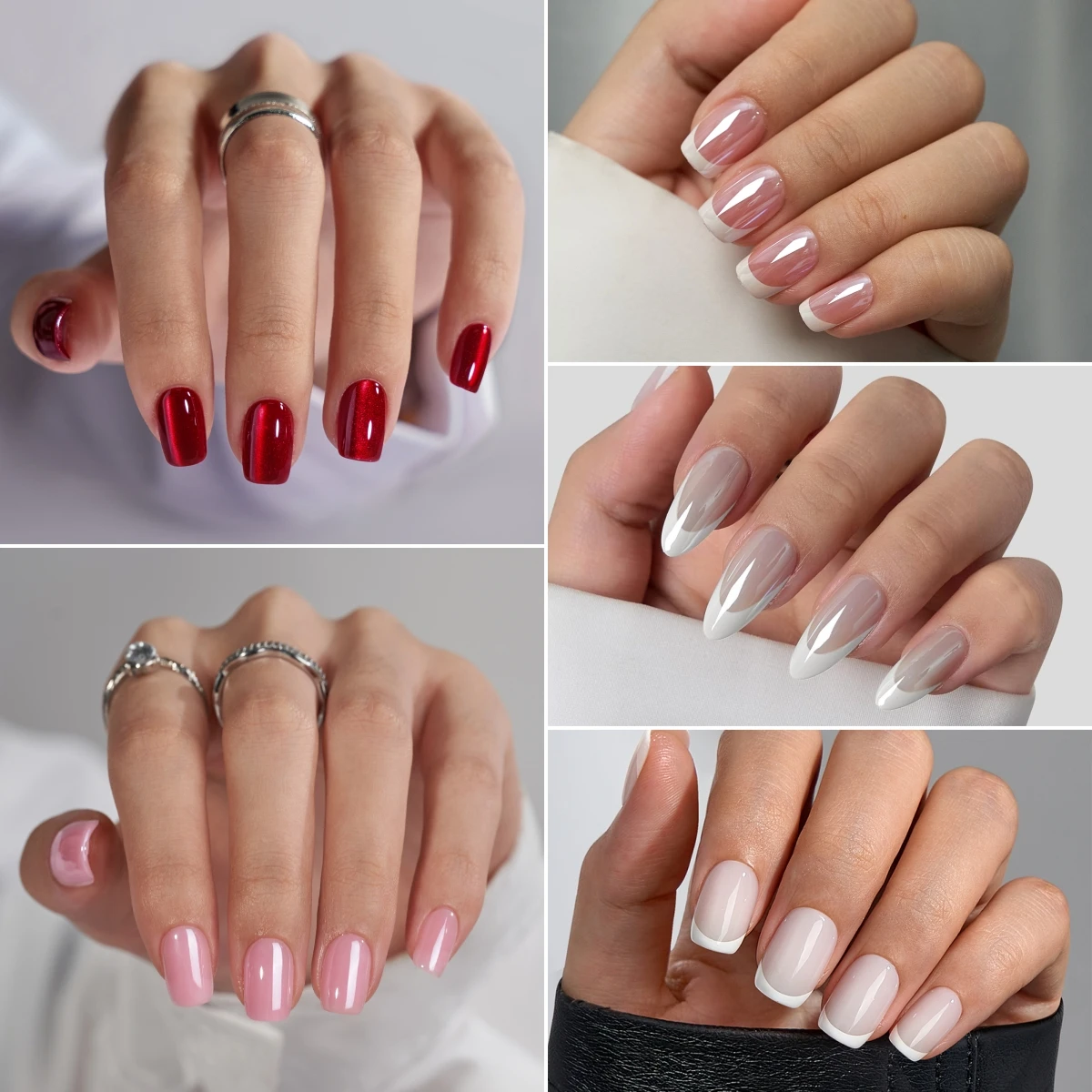 BTArtbox Private Label Press On Nails Short Thick Handmade French Tips Fake Nails Supplies Reusable False Nails Press On