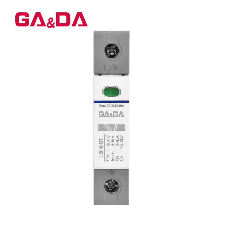 AC 280V 20KA 40KA Solar System Surge Protection Device T2 Class C Lightning Arrester Energy SPD