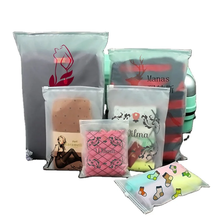 Полиэтиленовый пакет с застежкой-молнией с логотипом на заказ, матовый прозрачный пакет для упаковки одежды, полиэтиленовые носки, нижнее белье, одежда, пакеты с застежкой-молнией для хиджаба