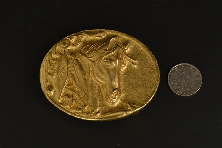 wholesale inner size 40mm customized solid brass Chinese dragon horse sheep animal western name plate belt buckle