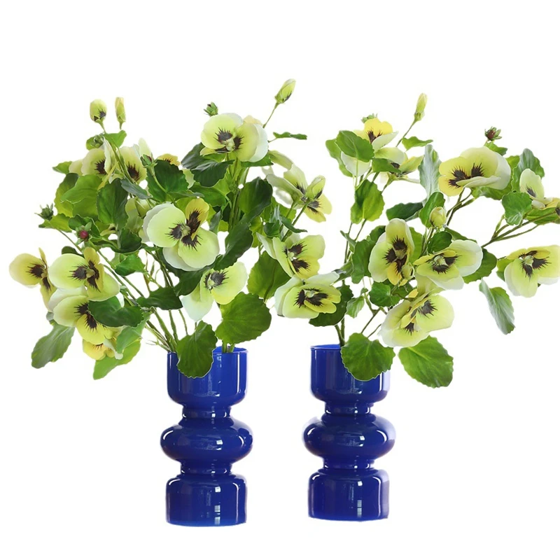 New Coming Popular Wedding Flower Artificial Fringed Iris Flower Silk Artificial Pansy Leaves Bouquet