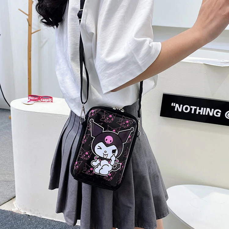 mini cartoon hello kitties and friends crossbody purses anime sanrios kuromis stitch messenger bags kitties love crossbody bags