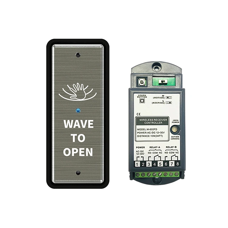 2.4G Wireless Two Sets Relay Output Non-touch IR Door Lock System Release Wireless Sensor Switch