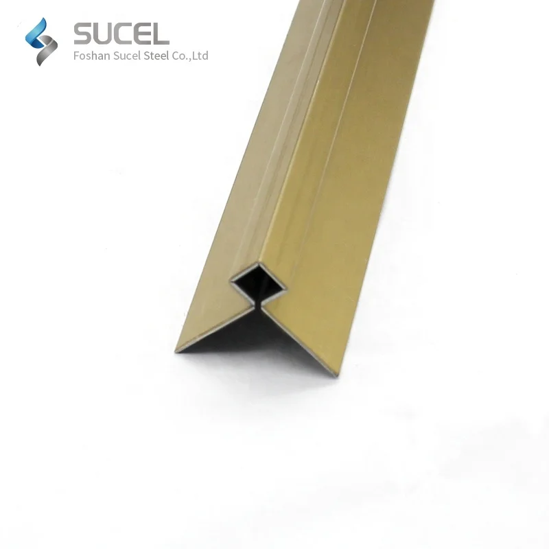 304 316 Brass Pvd Color Coated 90 Degree V Groove Curved Stainless Steel U Channel Tile Trims For Corner