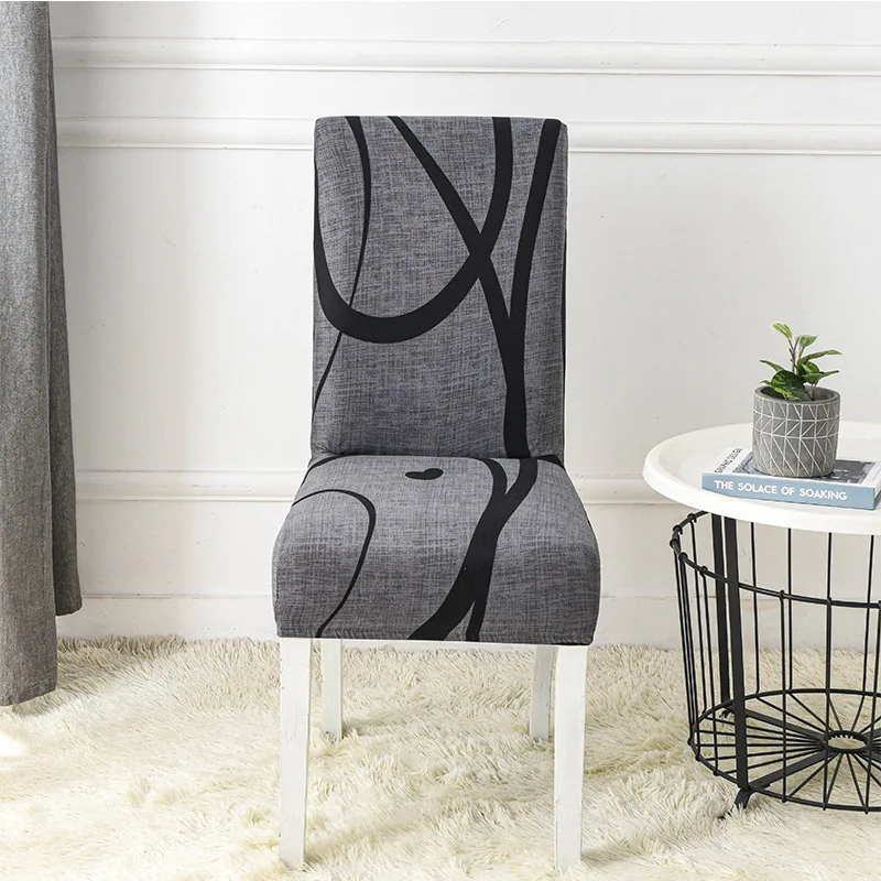 One-Piece Printed Elastic Dining Table Wedding Chair Cover Anti-Fouling Cover for Hotel Restaurant Stool Chair for Home Use