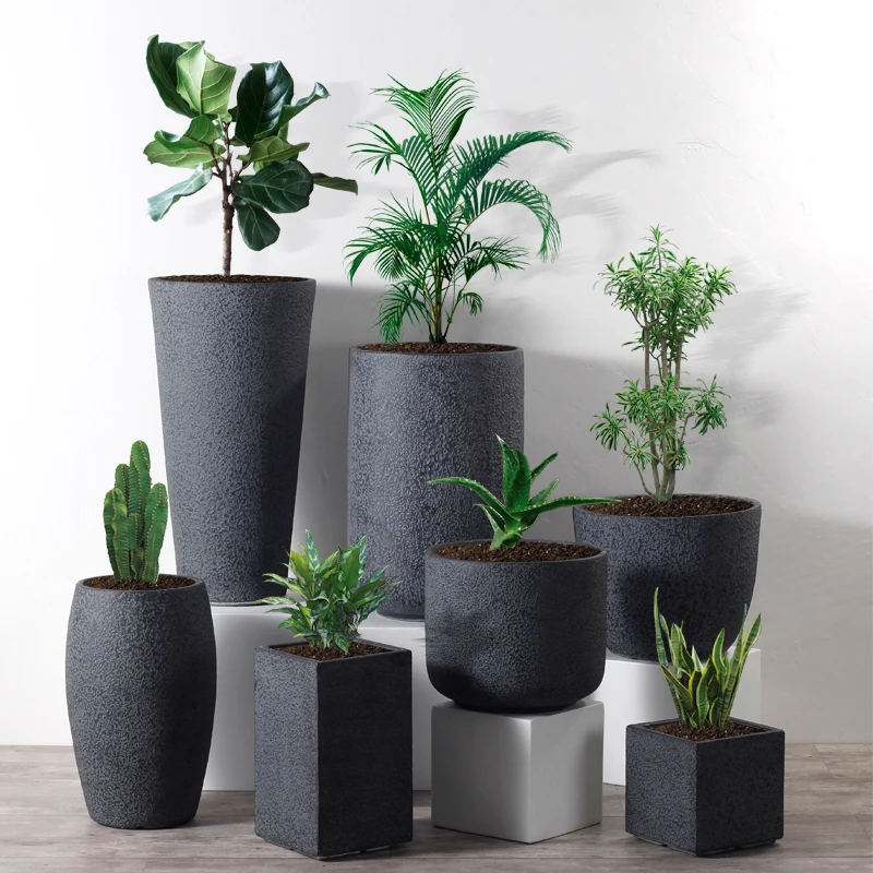 Home Garden Pots Planters Manufacturer Wholesale Indoor Outdoor Plant Pots Fiber Clay Pot for Plants